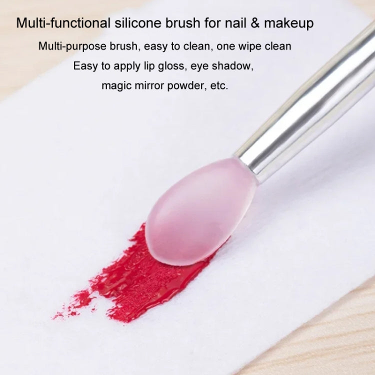 Applicatori in silicone per nail art, multiuso, pennello per ombretti glitterati, cipria, strumento per manicure, 2pcs