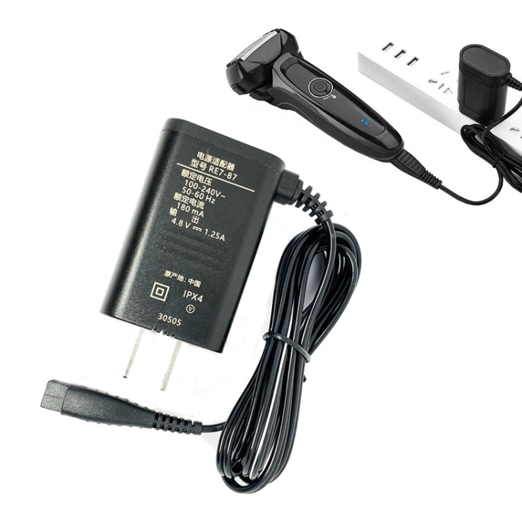 Caricabatterie da 4,8 V per rasoio elettrico Panasonic RE7-87 / ESLV50 / ESLV54 / ESRT34 / ESLT20, spina USA, 4.8V 1.25A US Plug
