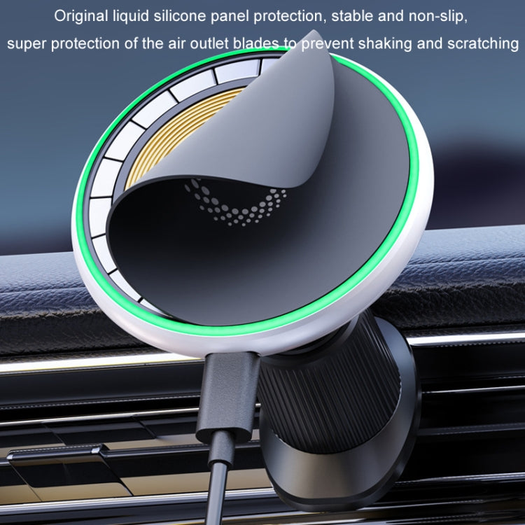 Supporto per telefono cellulare con luce magnetica senza fili per auto