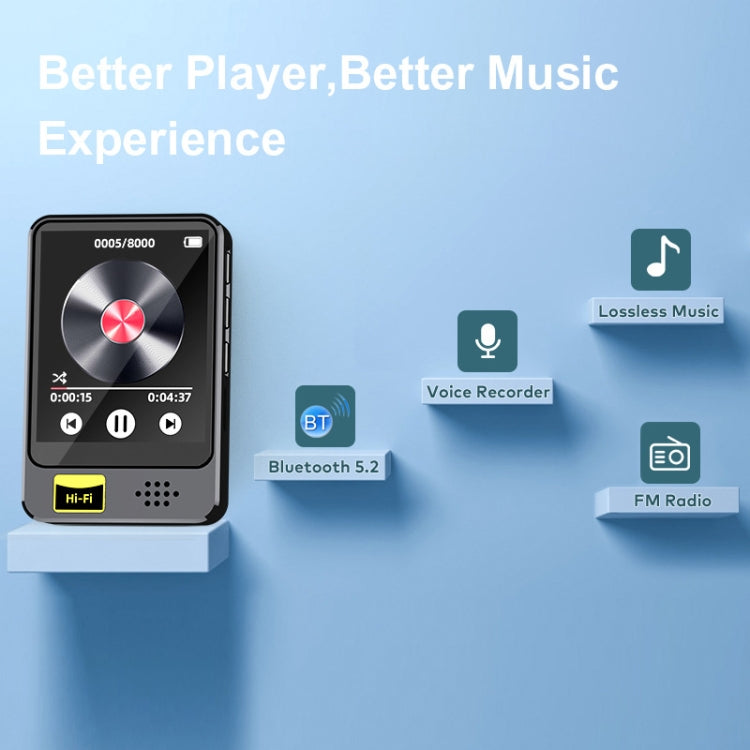 Lettore musicale MP3 / MP4 Bluetooth Radio Riproduzione e-book Walkman, No TF Card, 8GB, 16GB, 32GB, 64GB, 128GB