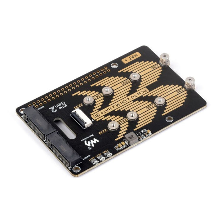 Waveshare per Raspberry Pi 5 PCIe a 2-Ch M.2 Adattatore Tipo B Protocollo NVMe, 27710