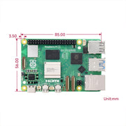 Waveshare per Raspberry Pi 5 2.4GHz Quad-Core BCM2712 Scheda di sviluppo del processore, 2GB, 4GB, 8GB