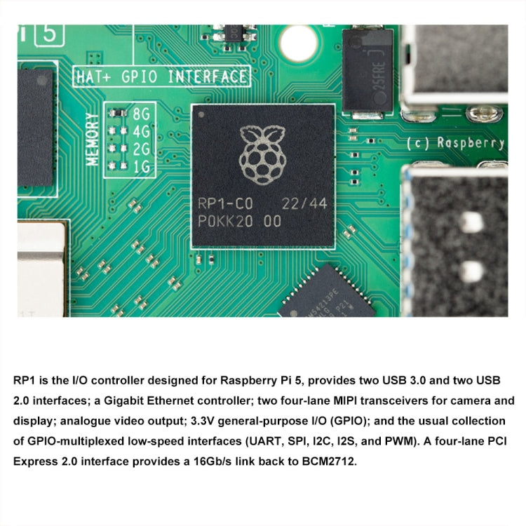 Waveshare per Raspberry Pi 5 2.4GHz Quad-Core BCM2712 Scheda di sviluppo del processore, 2GB, 4GB, 8GB