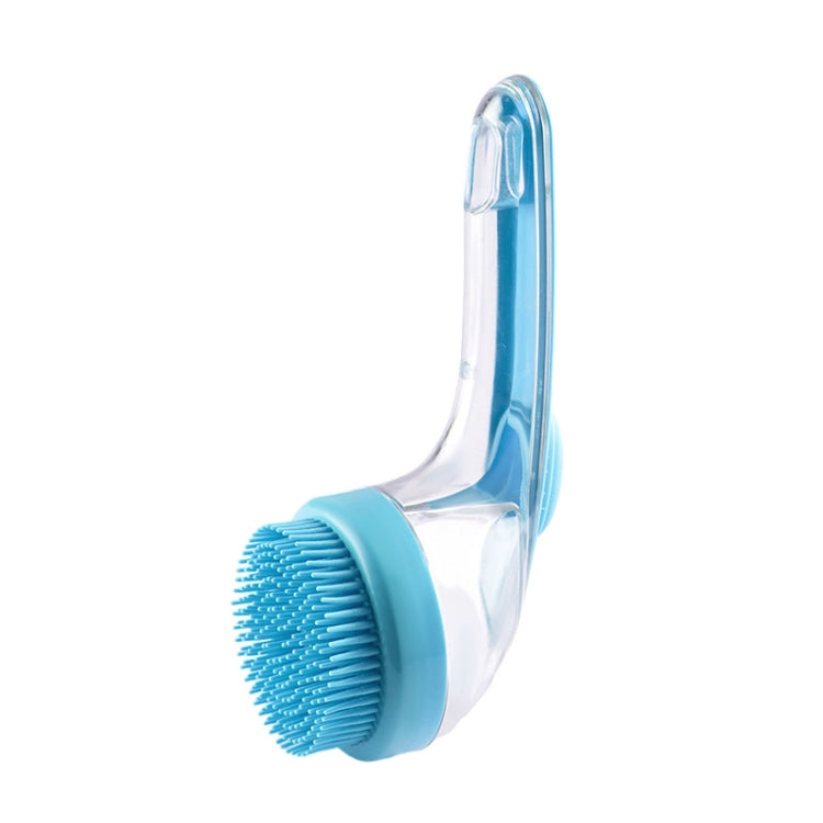 Spazzola per il bagno degli animali domestici con manico lungo in silicone per cani e gatti, spazzola per la pulizia e il massaggio, pettine per la toelettatura, Fine Teeth Yellow, Fine Teeth Blue, Fine Teeth Green, Coarse Teeth Yellow, Coarse Teeth Bl...