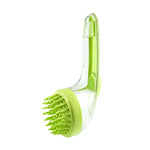 Spazzola per il bagno degli animali domestici con manico lungo in silicone per cani e gatti, spazzola per la pulizia e il massaggio, pettine per la toelettatura, Fine Teeth Yellow, Fine Teeth Blue, Fine Teeth Green, Coarse Teeth Yellow, Coarse Teeth Bl...
