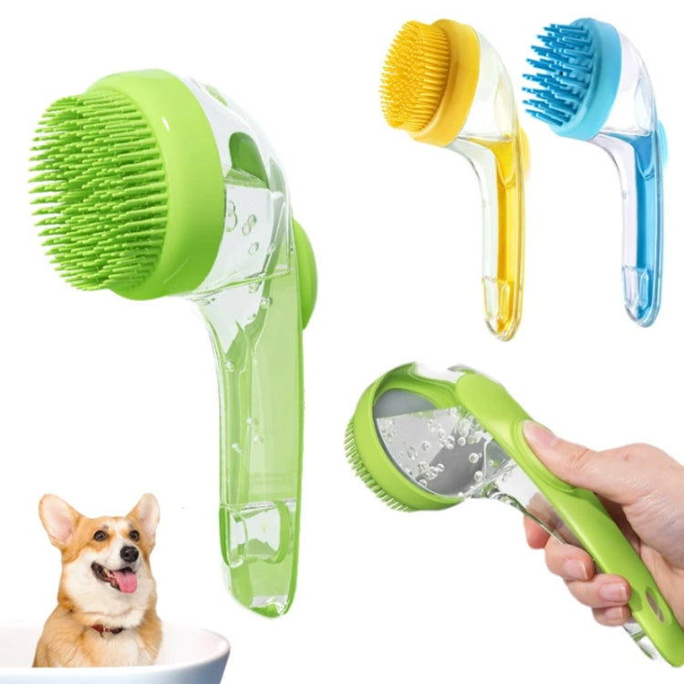Spazzola per il bagno degli animali domestici con manico lungo in silicone per cani e gatti, spazzola per la pulizia e il massaggio, pettine per la toelettatura, Fine Teeth Yellow, Fine Teeth Blue, Fine Teeth Green, Coarse Teeth Yellow, Coarse Teeth Bl...
