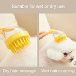 Spazzola per il bagno degli animali domestici con manico lungo in silicone per cani e gatti, spazzola per la pulizia e il massaggio, pettine per la toelettatura, Fine Teeth Yellow, Fine Teeth Blue, Fine Teeth Green, Coarse Teeth Yellow, Coarse Teeth Bl...