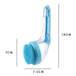 Spazzola per il bagno degli animali domestici con manico lungo in silicone per cani e gatti, spazzola per la pulizia e il massaggio, pettine per la toelettatura, Fine Teeth Yellow, Fine Teeth Blue, Fine Teeth Green, Coarse Teeth Yellow, Coarse Teeth Bl...