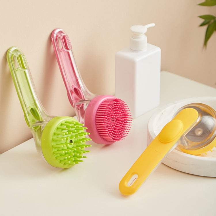 Spazzola per il bagno degli animali domestici con manico lungo in silicone per cani e gatti, spazzola per la pulizia e il massaggio, pettine per la toelettatura, Fine Teeth Yellow, Fine Teeth Blue, Fine Teeth Green, Coarse Teeth Yellow, Coarse Teeth Bl...