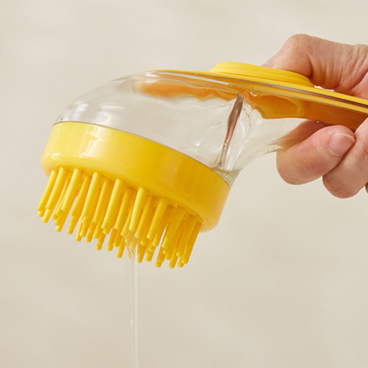Spazzola per il bagno degli animali domestici con manico lungo in silicone per cani e gatti, spazzola per la pulizia e il massaggio, pettine per la toelettatura, Fine Teeth Yellow, Fine Teeth Blue, Fine Teeth Green, Coarse Teeth Yellow, Coarse Teeth Bl...