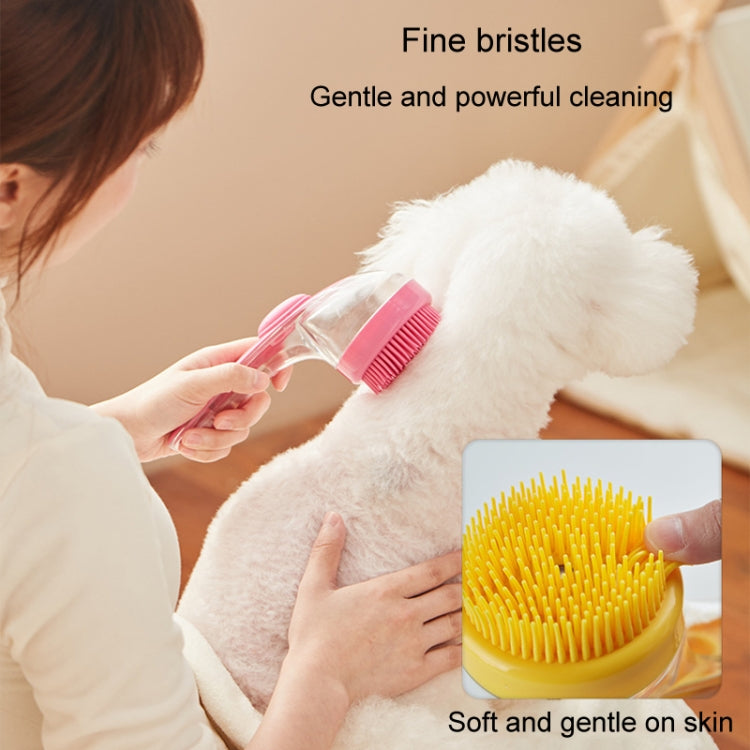 Spazzola per il bagno degli animali domestici con manico lungo in silicone per cani e gatti, spazzola per la pulizia e il massaggio, pettine per la toelettatura, Fine Teeth Yellow, Fine Teeth Blue, Fine Teeth Green, Coarse Teeth Yellow, Coarse Teeth Bl...