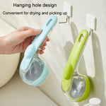 Spazzola per il bagno degli animali domestici con manico lungo in silicone per cani e gatti, spazzola per la pulizia e il massaggio, pettine per la toelettatura, Fine Teeth Yellow, Fine Teeth Blue, Fine Teeth Green, Coarse Teeth Yellow, Coarse Teeth Bl...