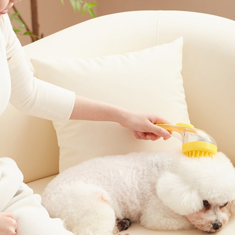 Spazzola per il bagno degli animali domestici con manico lungo in silicone per cani e gatti, spazzola per la pulizia e il massaggio, pettine per la toelettatura, Fine Teeth Yellow, Fine Teeth Blue, Fine Teeth Green, Coarse Teeth Yellow, Coarse Teeth Bl...