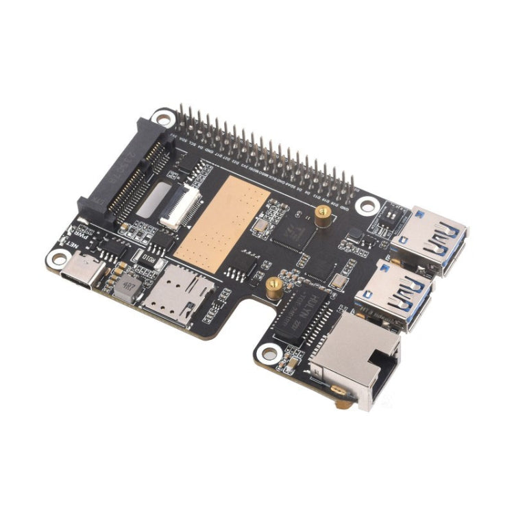 Waveshare per Raspberry Pi 5 PCIe a MiniPCIe / Gigabit Ethernet / USB 3.2 Gen1 HAT, No Accessories, SIM7600G-H, EG25-G