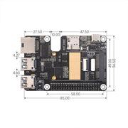 Waveshare per Raspberry Pi 5 PCIe a MiniPCIe / Gigabit Ethernet / USB 3.2 Gen1 HAT, No Accessories, SIM7600G-H, EG25-G