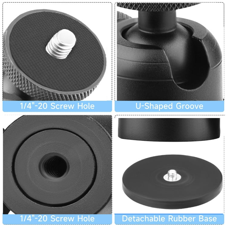 Supporto magnetico a sfera in lega di alluminio per fotocamere e