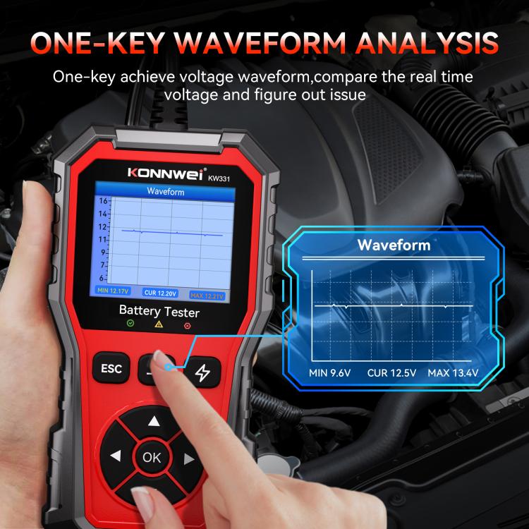 Strumento di diagnosi OBD2 per autoveicoli KONNWEI, lettore di codici motore, 13 lingue, KW331