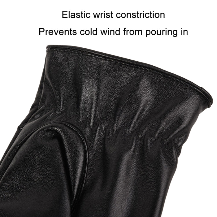 Guanti da uomo in pelle autunno inverno PU velluto caldo equitazione guida touchscreen guanti, Average