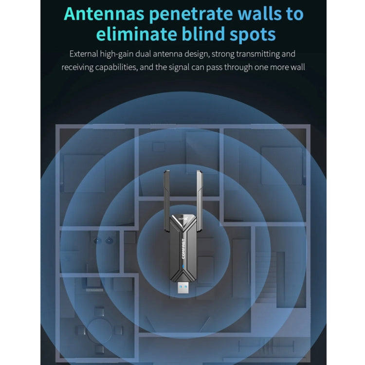 Adattatore di rete wireless USB COMFAST CF-983BE WiFi7 Tri-Band 6500Mbps Scheda di rete per PC, CF-983BE