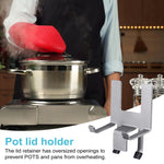 Portacoperchi per pentole in acciaio inossidabile per uso domestico con guarnizione in silicone Portacoperchi da cucina