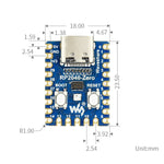 Scheda MCU Waveshare RP2040 Raspberry Pi 8x6 cm