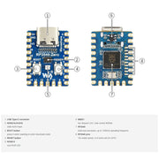 Scheda MCU Waveshare Pico-Like basata su Raspberry Pi RP2040, Zero, Zero-M