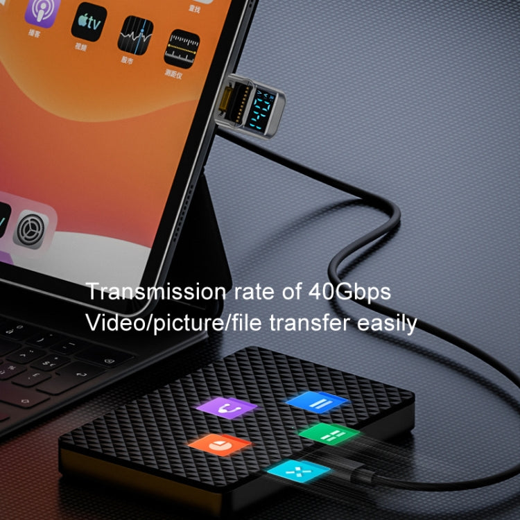 Adattatore USB-C 140W con display digitale e gomito 180°