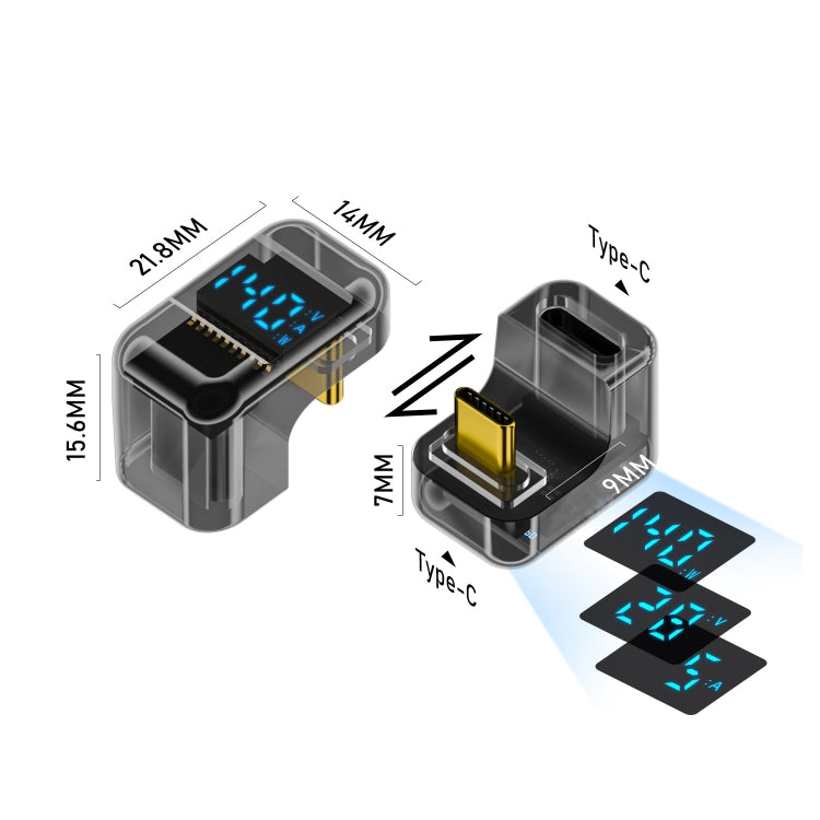 Adattatore USB-C 140W con display digitale e gomito 180°