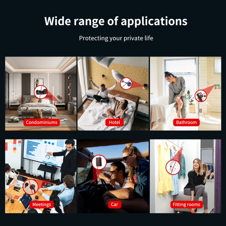 Rilevatore di telecamere nascoste Rilevatore di localizzatore GPS 5 livelli di sensibilità regolabili, T011