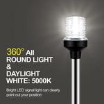 Luce di ancoraggio per yacht regolabile a LED, fanale posteriore completo, 6 inch, 12 inch