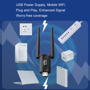 Amplificatore di segnale WiFi alimentato tramite USB tramite estensione del router wireless a parete, USB Powered