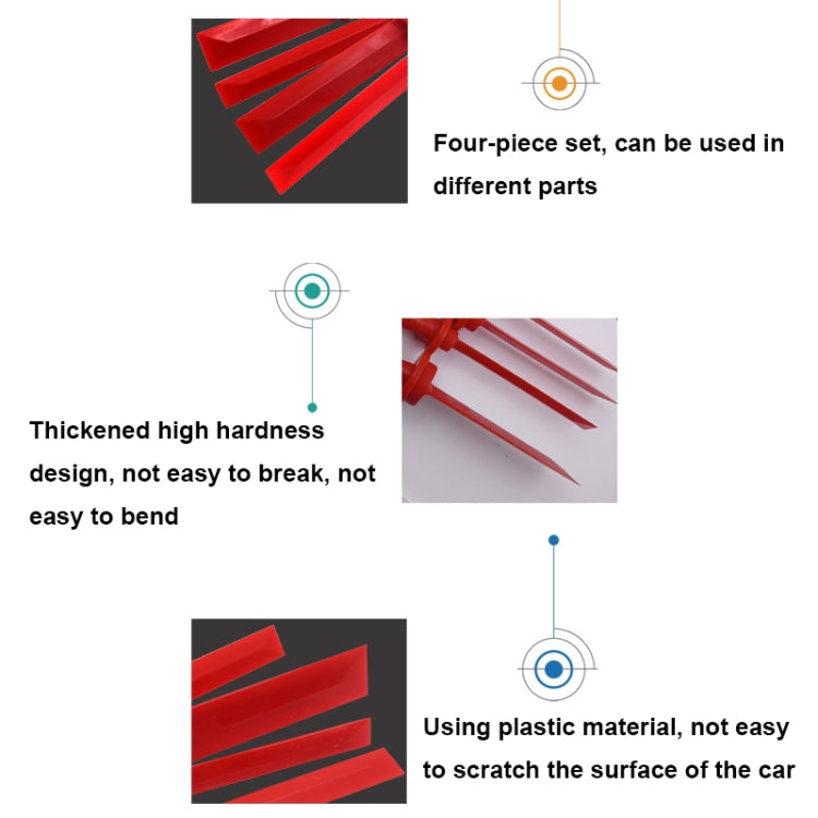 Strumento di rimozione dei blocchi appiccicosi dei pneumatici per automobili con raschietto multifunzione Raschietto per riparazione pneumatici, 4pcs /Set Scraper