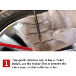 Asta di gonfiaggio rapido a manovella per pneumatici per auto Asta di riempimento aria universale, Without Meter, With Meter