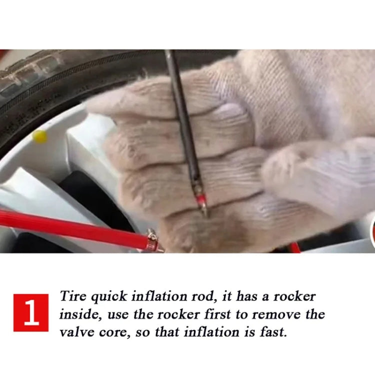 Asta di gonfiaggio rapido a manovella per pneumatici per auto Asta di riempimento aria universale, Without Meter, With Meter