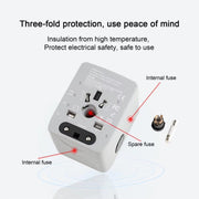 Adattatore da viaggio universale internazionale con 3 USB e 1 USB-C/Type-C, HHT520 Black, HHT520  White