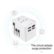 Adattatore da viaggio universale internazionale con 3 USB e 1 USB-C/Type-C, HHT520 Black, HHT520  White
