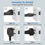 Adattatore da viaggio universale con 3 USB e 1 USB-C