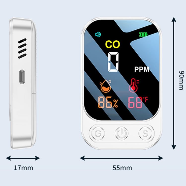 Rilevatore portatile di monossido di carbonio 3 in 1