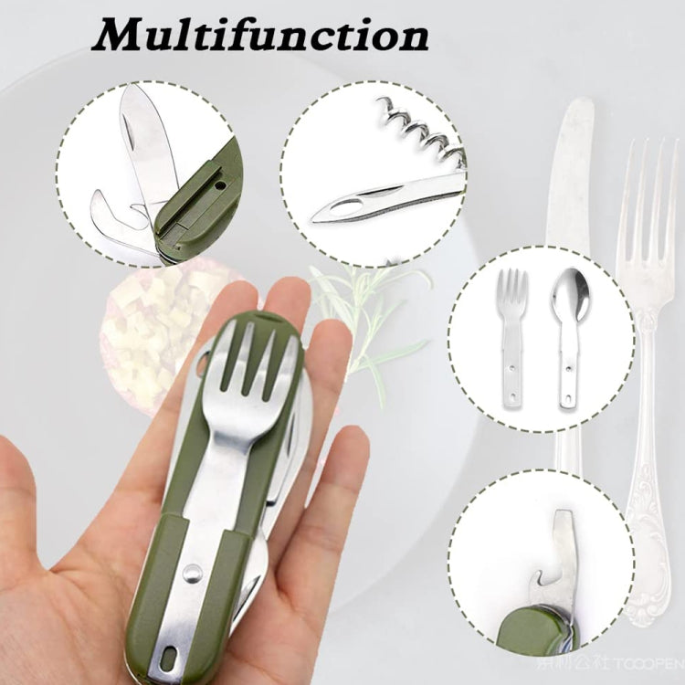 SY-FT008 7 in 1 Multifunzionale Campeggio Esterno Portatile Pieghevole Stoviglie Combinazione