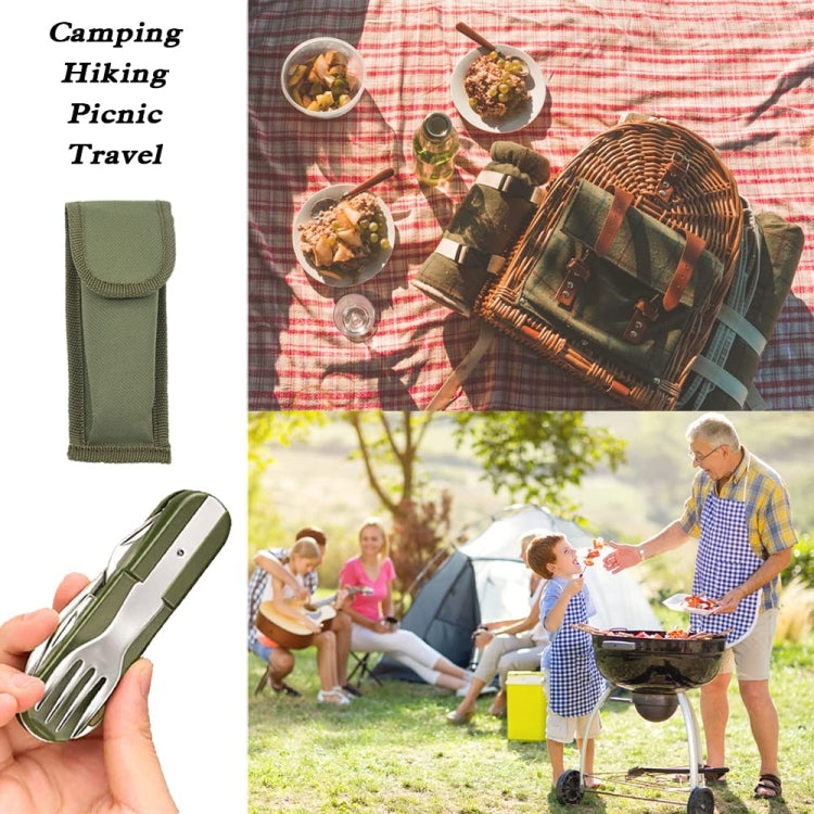 SY-FT008 7 in 1 Multifunzionale Campeggio Esterno Portatile Pieghevole Stoviglie Combinazione