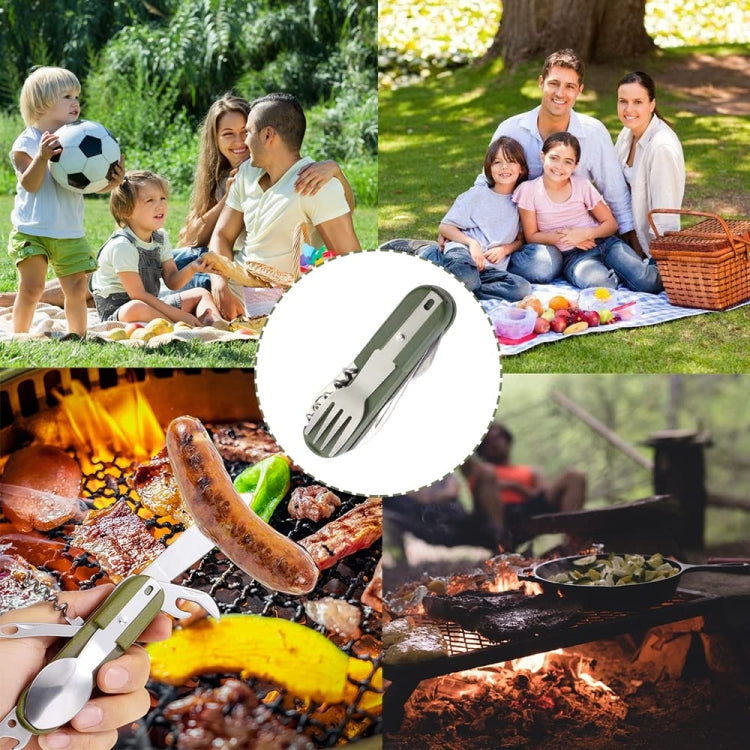 SY-FT008 7 in 1 Multifunzionale Campeggio Esterno Portatile Pieghevole Stoviglie Combinazione