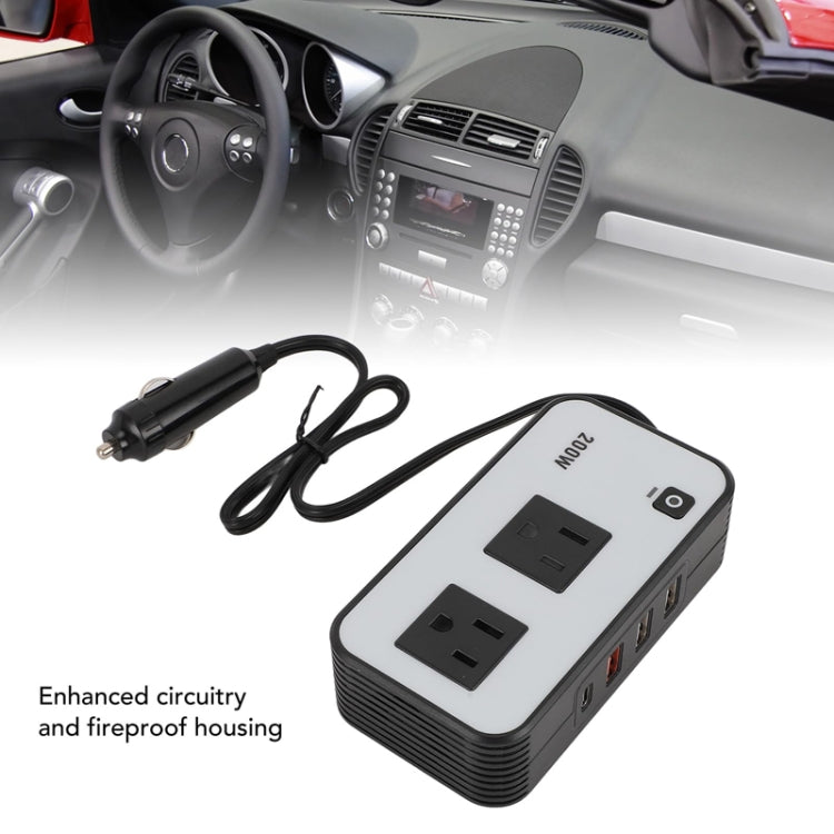 Convertitore di potenza per presa di corrente per auto inverter da 200 W, US Plug