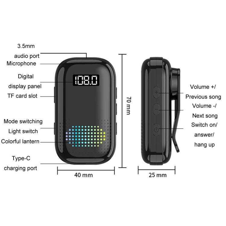 Ricevitore audio Bluetooth multifunzionale con radio FM