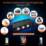 TR24 Accendisigari per auto da uno a tre con interruttore 180 W Caricabatterie rapido ad alta potenza, TR24(Black PD Version)
