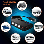 TR24 Accendisigari per auto da uno a tre con interruttore 180 W Caricabatterie rapido ad alta potenza, TR24(Black PD Version)
