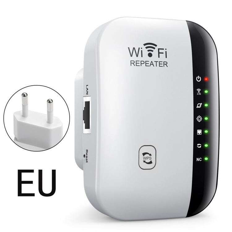 Ripetitore WIFI wireless da 300 Mbps, amplificatore di segnale di percorso 2.4G, versione a 7 luci, US Plug, EU Plug, UK Plug, AU Plug
