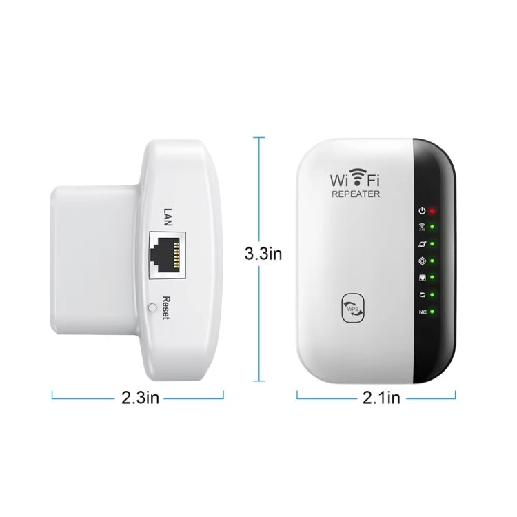 Ripetitore WIFI wireless da 300 Mbps, amplificatore di segnale di percorso 2.4G, versione a 7 luci, US Plug, EU Plug, UK Plug, AU Plug