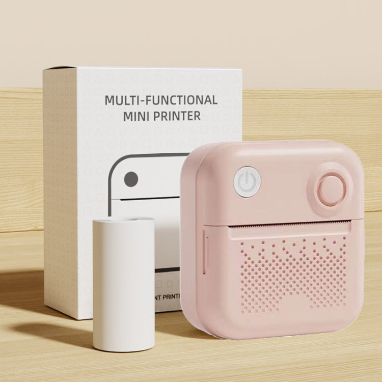 Stampante per etichette mini 200DPI Stampante termica senza inchiostro in bianco e nero con 1 rotolo di carta da stampa