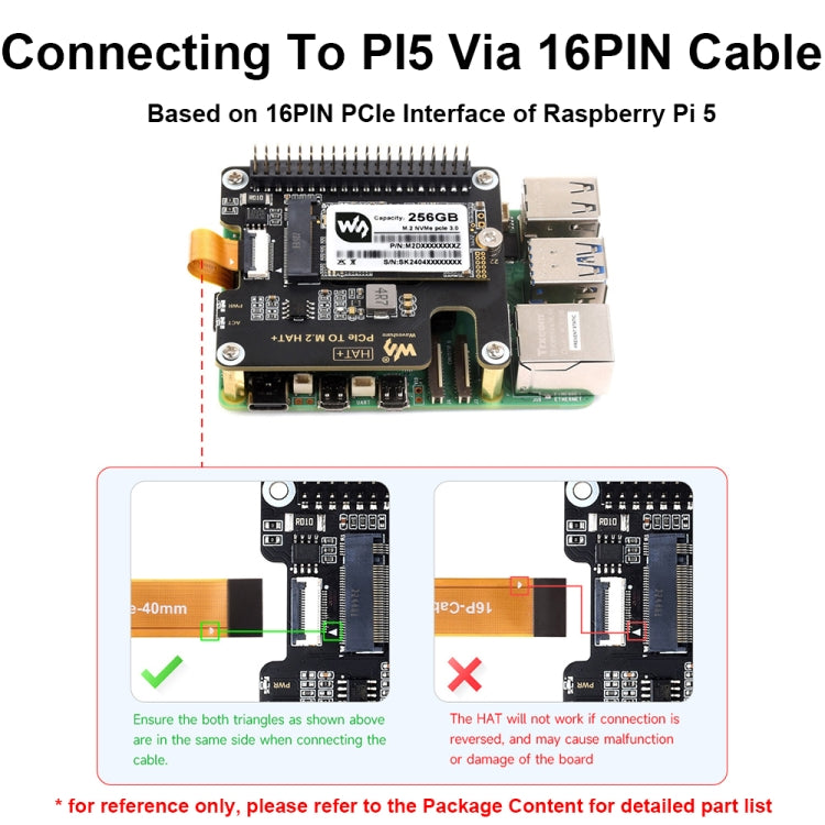 Waveshare per Raspberry Pi 5 Adattatore PCIe a M.2, protocollo NVMe SSD M.2, Basic Kit, Basic Kit + 128GB, Basic Kit + 256GB