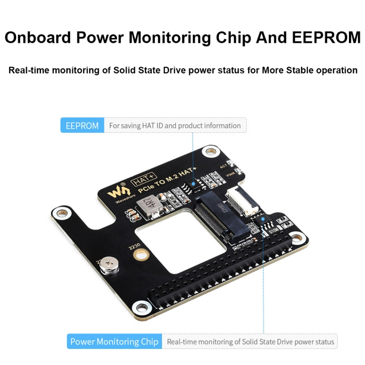 Waveshare per Raspberry Pi 5 Adattatore PCIe a M.2, protocollo NVMe SSD M.2, Basic Kit, Basic Kit + 128GB, Basic Kit + 256GB